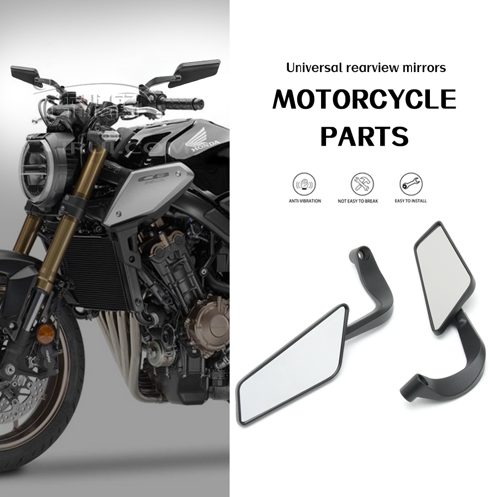 Universal Aerodynamic Wide Angle Rotatable Adjustable Metal Body Mirrors Motorcycle Wind Wing Side Rearview Mirrors Metal Body Black Kawasaki wing mirror